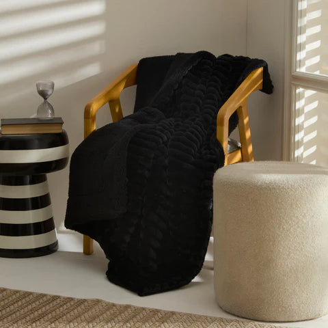 Karaca Rabbit Sherpa TV Blanket, Single, 130x150cm, Black