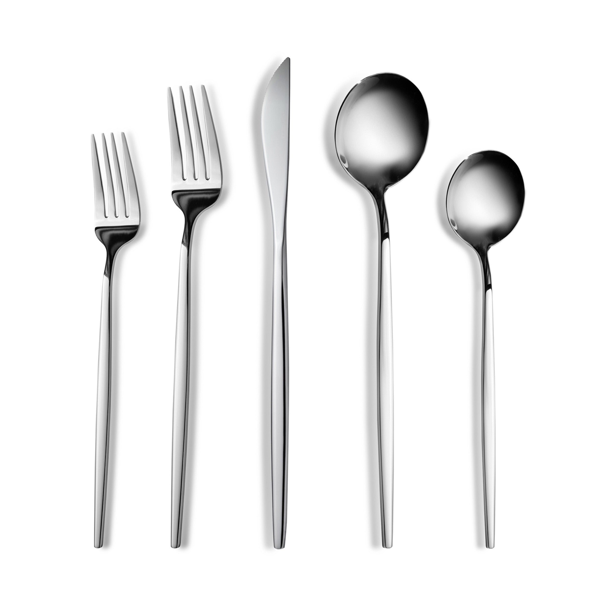 Karaca Orion 30-Piece Stainless Steel Cutlery Set for 6 People, Platin