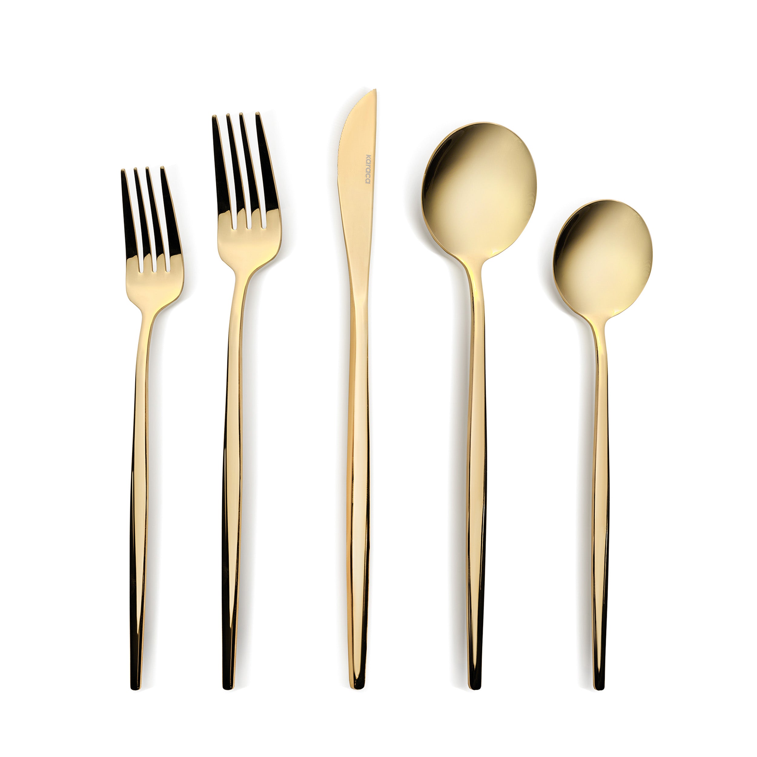 Karaca Orion 30-Piece Stainless Steel Cutlery Set for 6 People, Matte