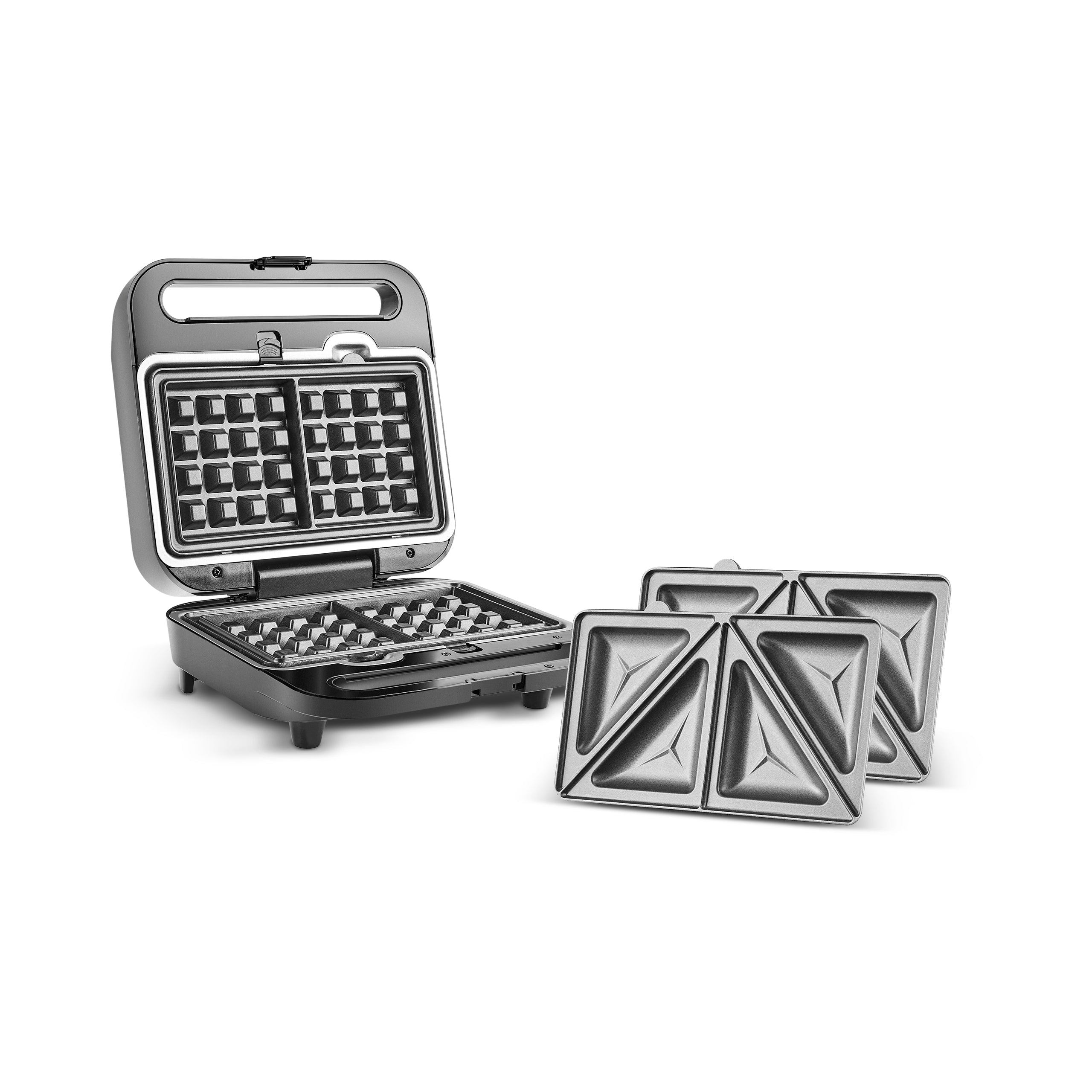 Karaca Tote Sandwich Toaster and Waffle Machine, 1000W, Inox