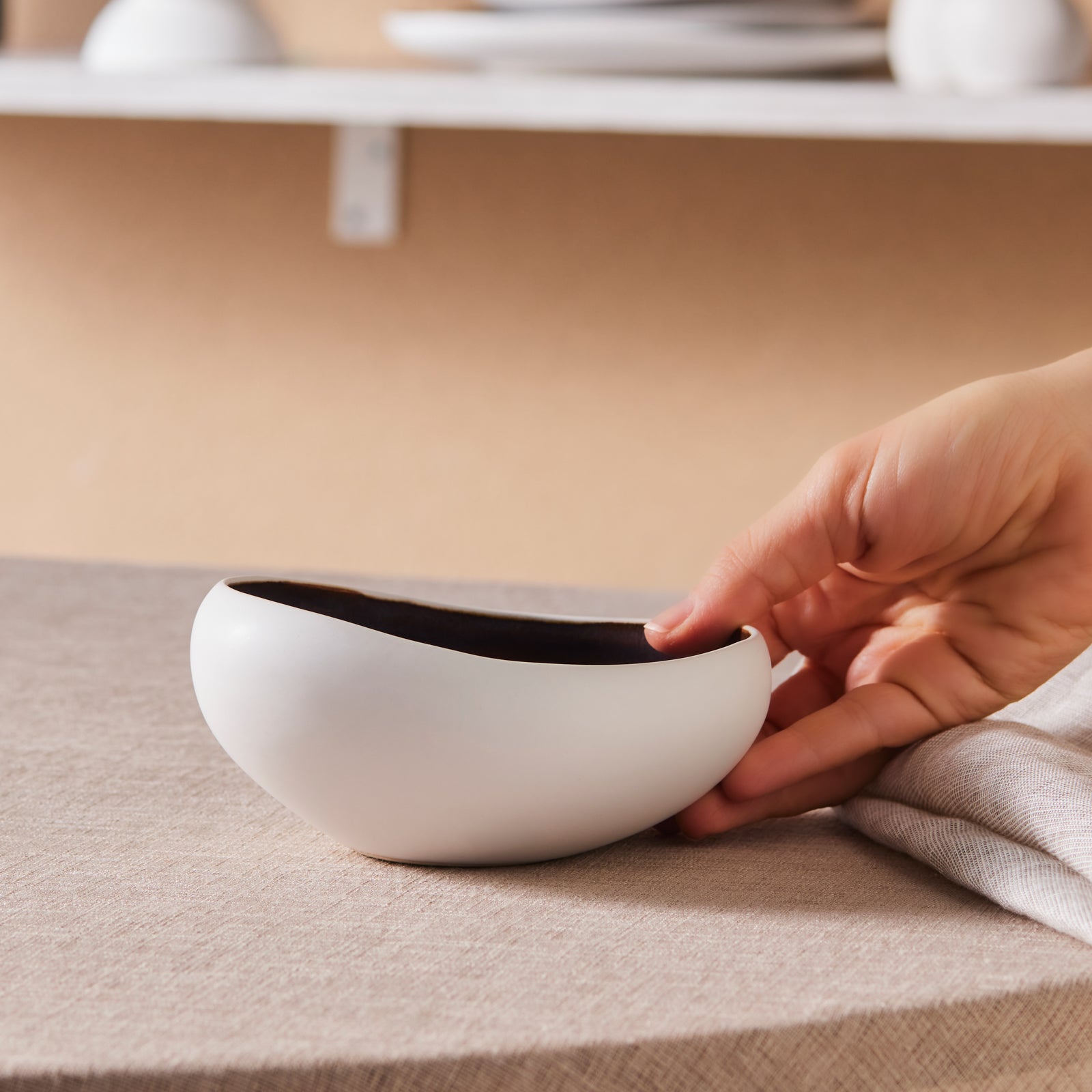 Karaca Earth Collection New Galactic Reactive Glaze Cereal/Soup Bowl, 15cm, White