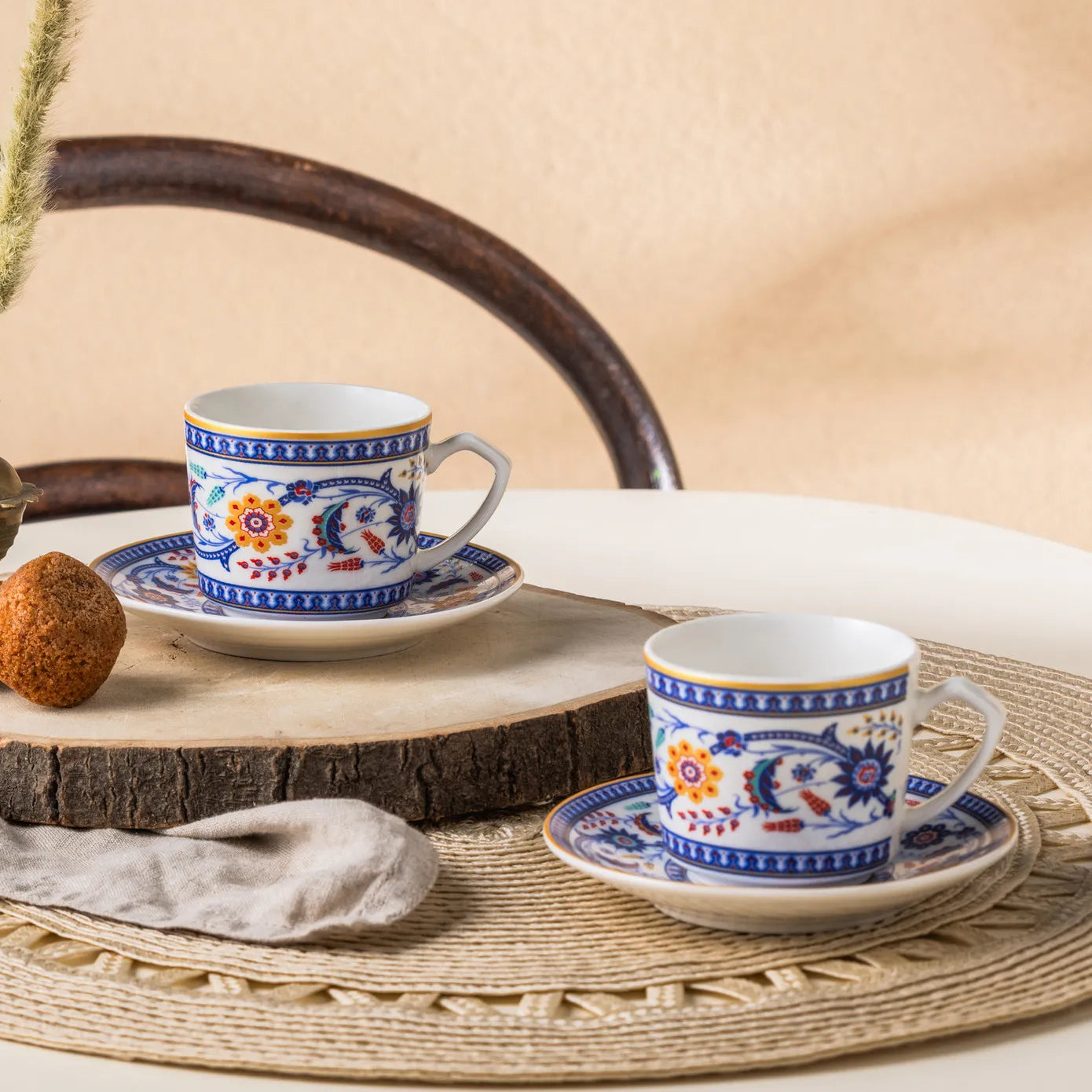 Karaca Ihlamur 4-Piece Bone China Espresso Turkish Coffee Cup Set for