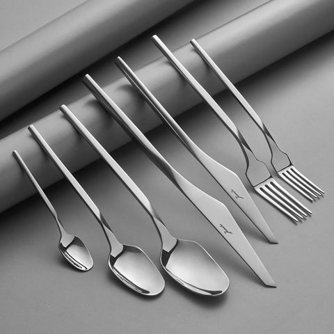 Jumbo 5100 Quartz 84-Piece Stainless Steel Cutlery Set for 12 People, Silver