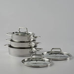 Jumbo Assos 6-Piece Stainless Steel Induction Cookware Set, Midi, Silver