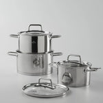 Jumbo Assos 6-Piece Stainless Steel Induction Cookware Set, Midi, Silver
