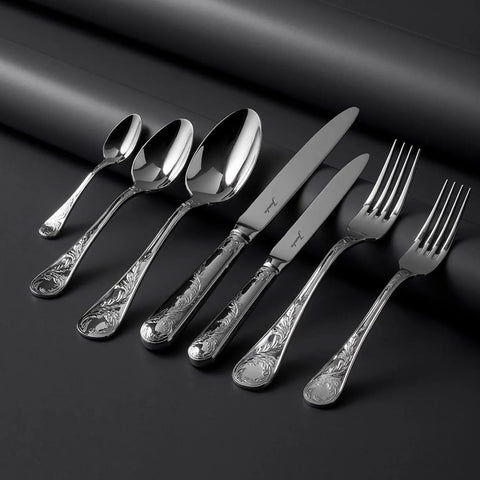 Jumbo 9700 84-Piece Stainless Steel Cutlery Set for 12 People, Silver