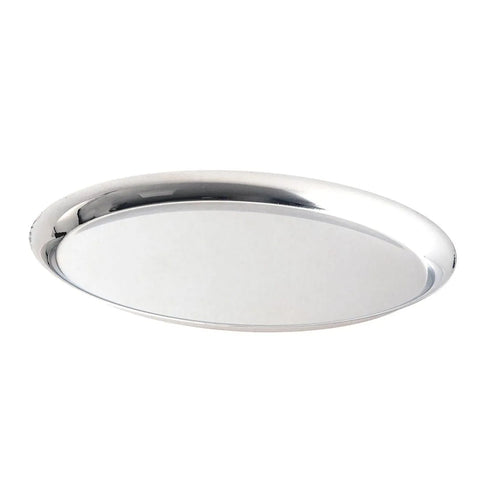 Jumbo Timeless Oval Stainless Steel Tray, 18xm25cm, Silver