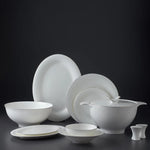 Jumbo Bone China Silva 61-Piece Dinner Set for 12 People, Platin