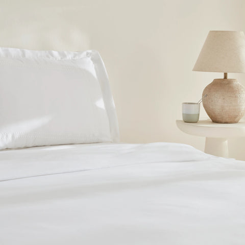 Karaca Home White Collection Felves 100% Turkish Cotton Duvet Cover Set, Double, White