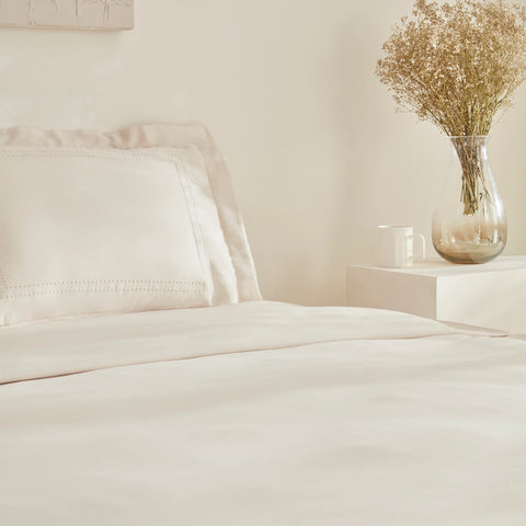 Karaca Home White Collection Felves 100% Turkish Cotton Duvet Cover Set, Double, Beige