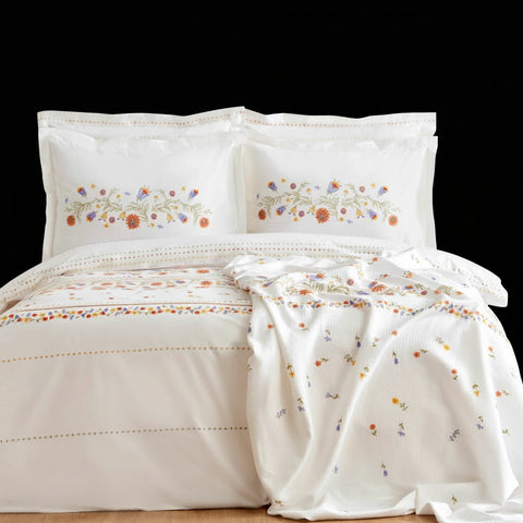 Karaca Home Clarice 100% Turkish Cotton Duvet Cover Set, Double, Multi