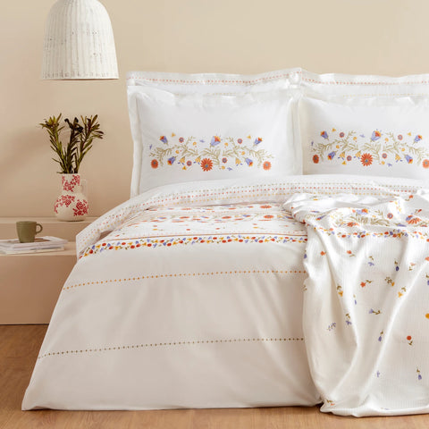 Karaca Home Clarice 100% Turkish Cotton Duvet Cover Set, Double, Multi