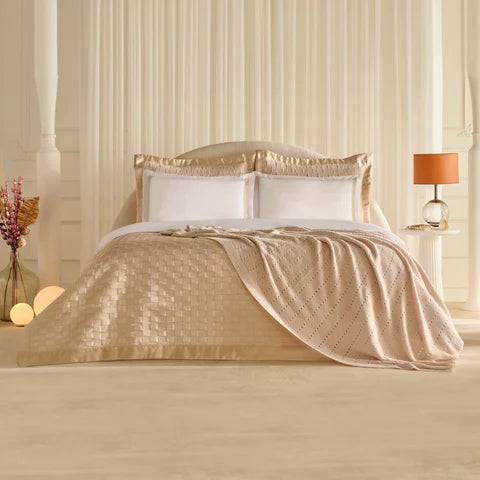 Karaca Home Bride Carina 8-Piece Bedding Set, Double, Gold