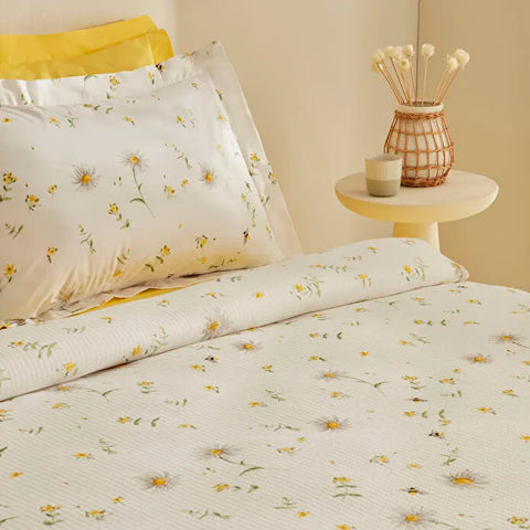 Karaca Emma 100% Cotton Bedding Set, Double, 200x220cm, Yellow