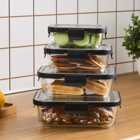 Karaca Vera Storage Container with Metal Lid, 1040ml, Clear