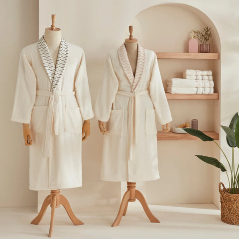 Karaca Home Dena 5-Piece 100% Turkish Cotton Family Bathroom Set, Offwhite