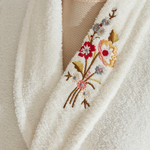 Karaca Home Nita 5-Piece 100% Turkish Cotton Family Bathroom Set, Blue - Offwhite