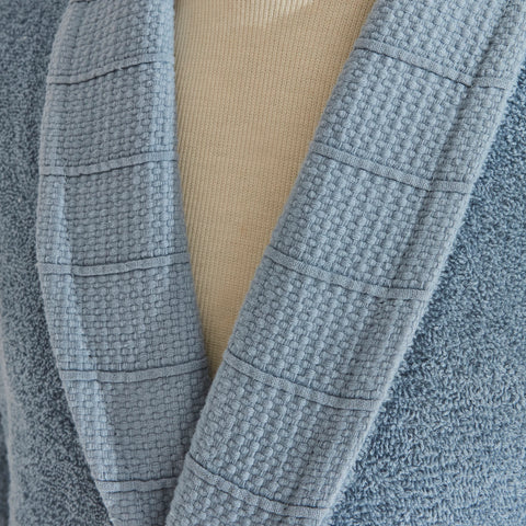 Karaca Home Nita 5-Piece 100% Turkish Cotton Family Bathroom Set, Blue - Offwhite