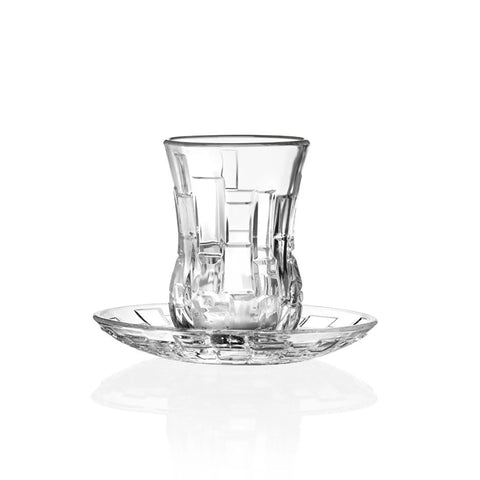 Rcr Etna 12-Piece Turkish Tea Set for 6 People, 140ml, Clear