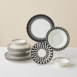 Karaca Elegance Bone China Helsinki 24-Piece Dinner Set for 6 People, Multi