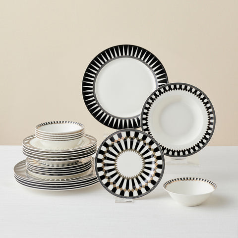 Karaca Elegance Bone China Helsinki 24-Piece Dinner Set for 6 People, Multi