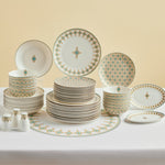 Karaca Forever Bone China Dorothy, 53-Piece Dinner Set for 12 People, Gold