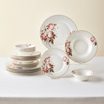 Karaca Bone China Rosie 24-Piece Dinner Set for 6 People, Multi
