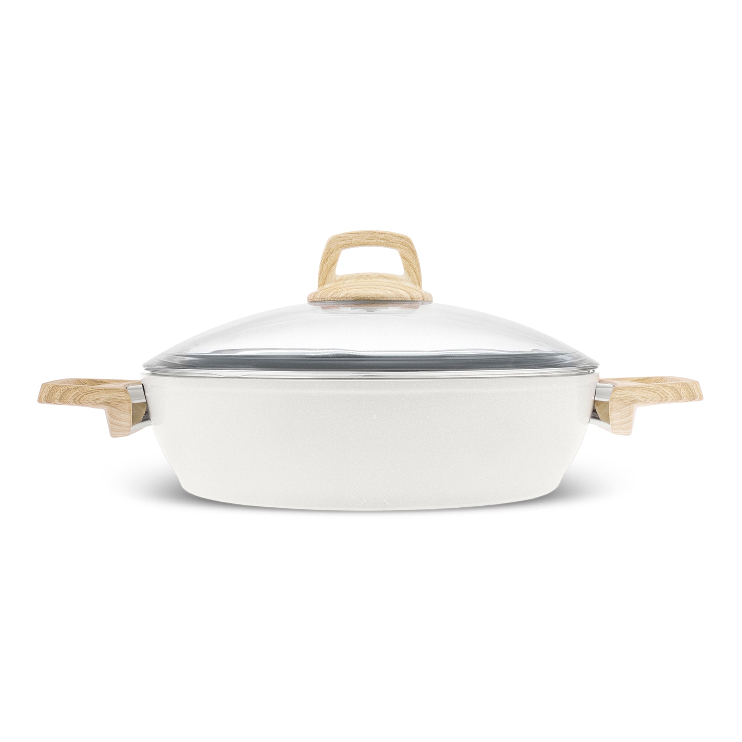 Karaca Swiss Crystal Non-Stick Induction Casserole, 30cm, Creamy