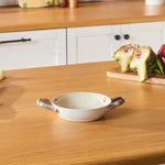 Karaca Swiss Crystal Almond Cream Non-Stick Induction Stainless Steel Handle Shallow Pan, 16cm, Cream