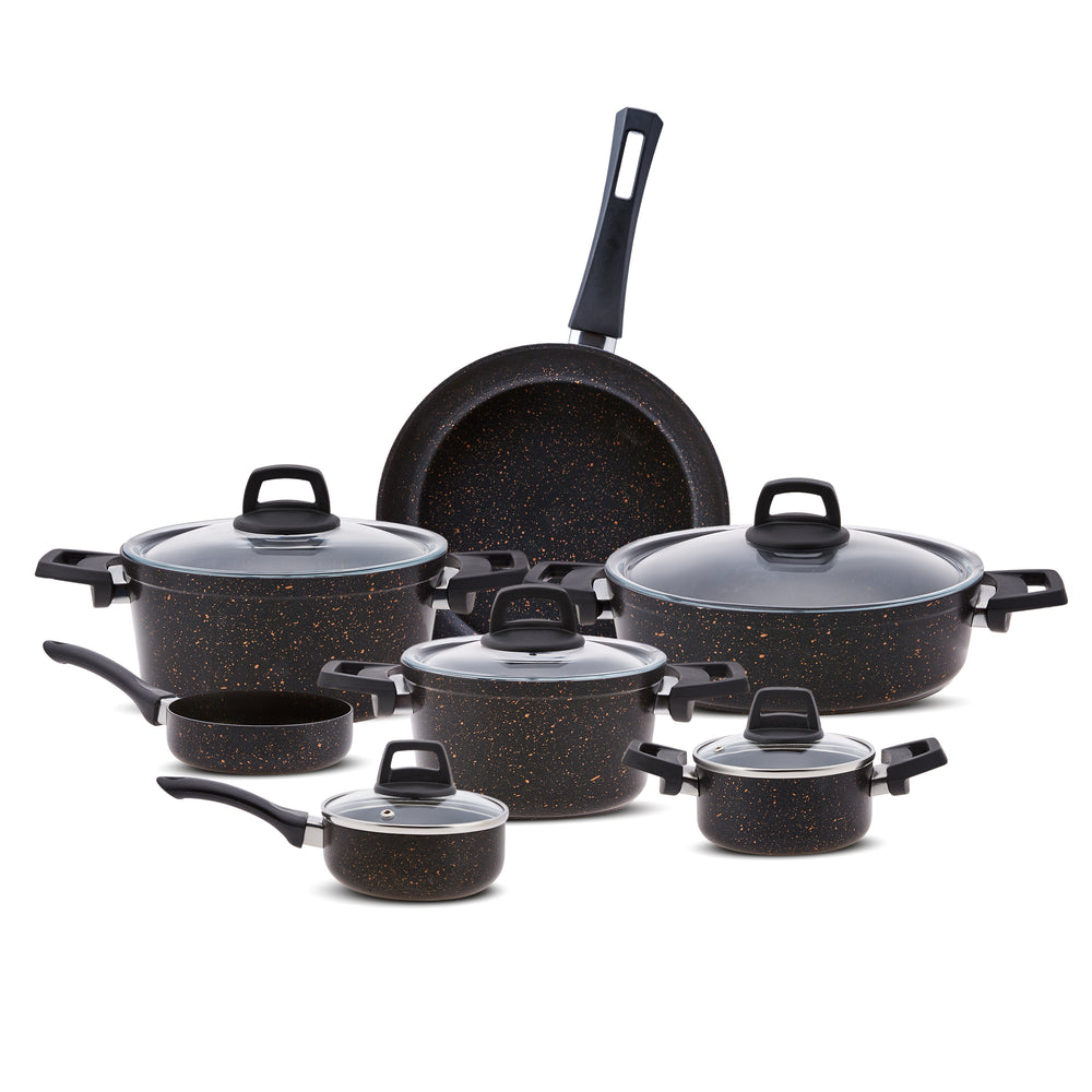 Karaca Biogranite Black Gold 12-Piece Non-Stick Induction Cookware Set