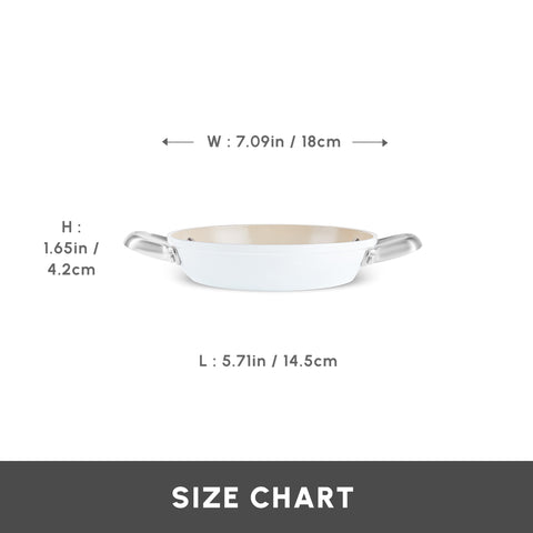 Karaca Swiss Crystal Almond Cream Non-Stick Induction Stainless Steel Handle Shallow Pan, 18cm, Cream