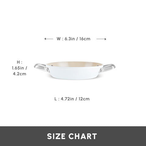 Karaca Swiss Crystal Almond Cream Non-Stick Induction Stainless Steel Handle Shallow Pan, 16cm, Cream