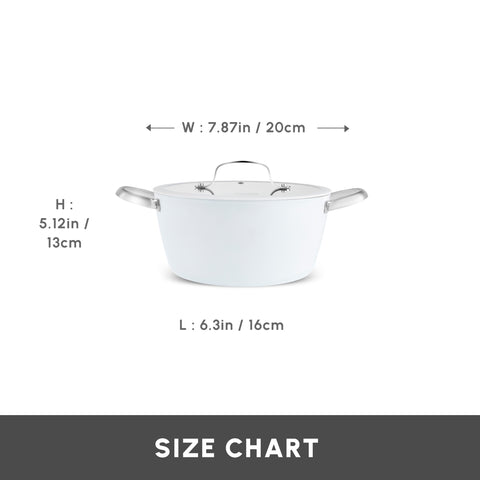 Karaca Swiss Crystal Almond Cream Non-Stick Induction Stainless Steel Handle Casserole & Lid, 20cm, Cream