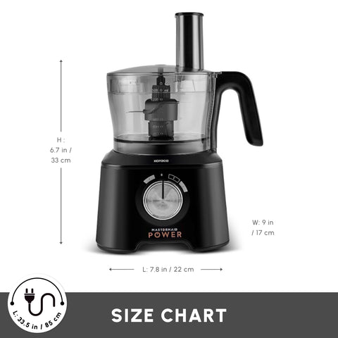 Karaca Mastermaid Power Multifunctional 11 in 1 Food Processor Set, 2500W, Black Silver
