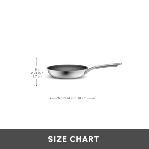 Karaca Plasma Steel 3Ply Non-Stick Induction Frying Pan, 26cm, Silver