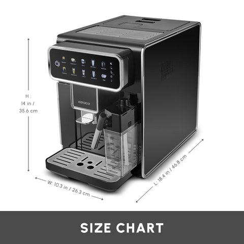 Karaca CoffeeMaestro Automatic Espresso Coffee Machine, 1500W, 1,5L, Black