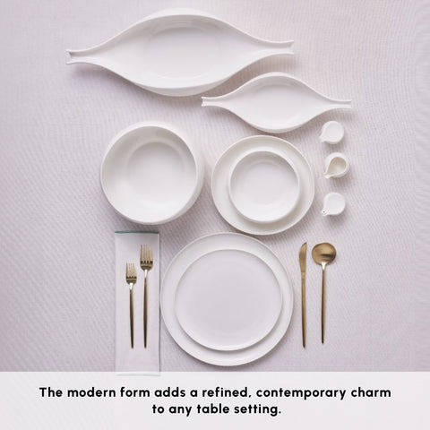 Karaca Earth Collection Clay 55-Piece Porcelain Dinner Set for 12 People, White
