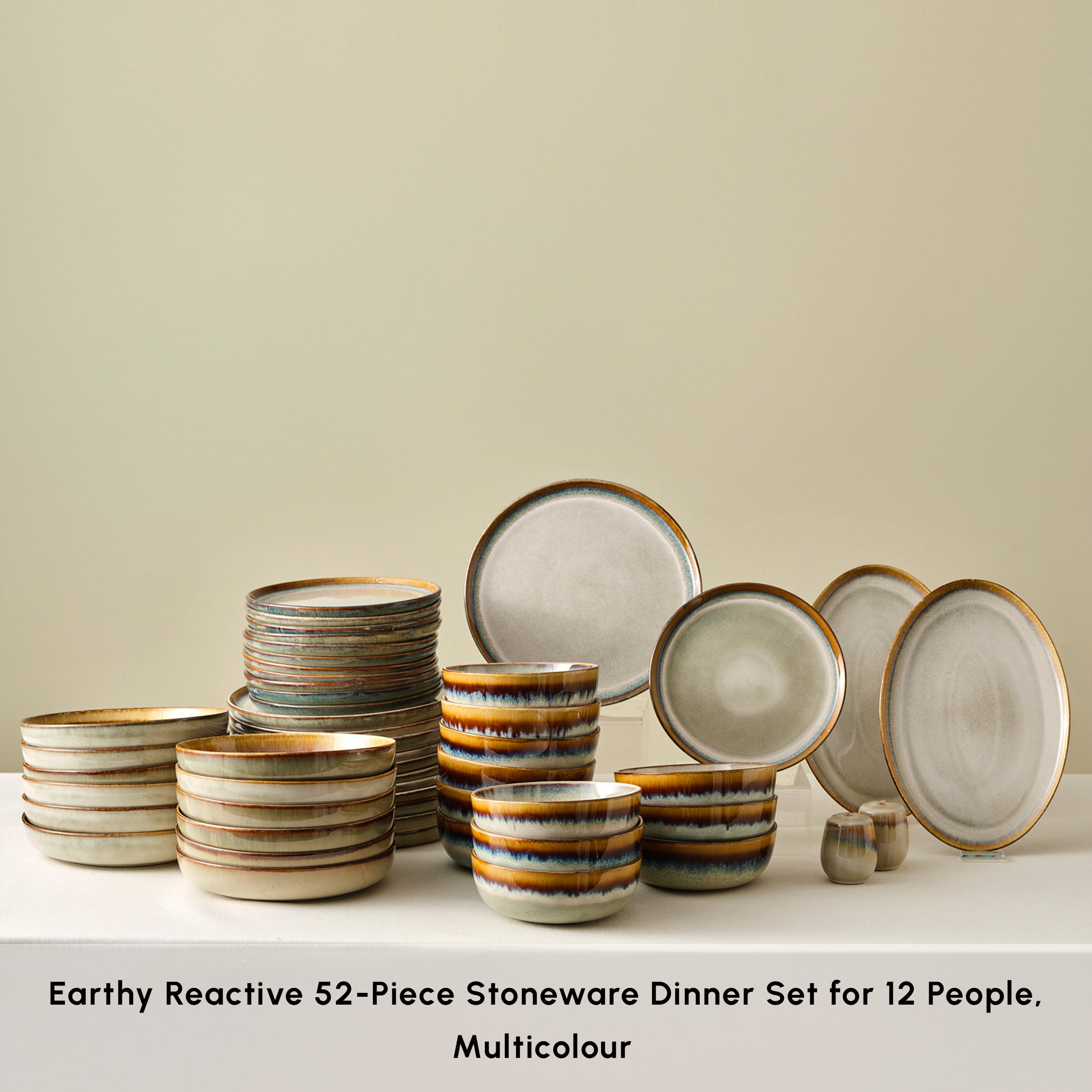 DISH// 「#DISH」 Karaca Earth Collection Earthy Reactive Glaze 52-Piece Stoneware Dinne