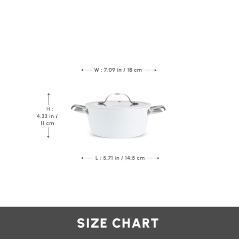 Karaca Swiss Crystal Almond Cream Non-Stick Induction Stainless Steel Handle Casserole & Lid, 18cm, Cream