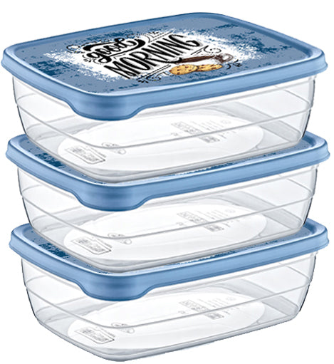 Hobby 3-Piece Deco Storage Container, 1.2L, Inox
