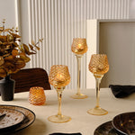 Karaca Home Pinecone Standing Candle Holder, Amber, 8 x 8 x 26.5cm