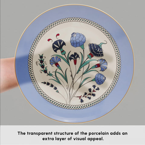 Karaca Bone China Blue Clove 26-Piece Serveware Set for 6 People, Multi