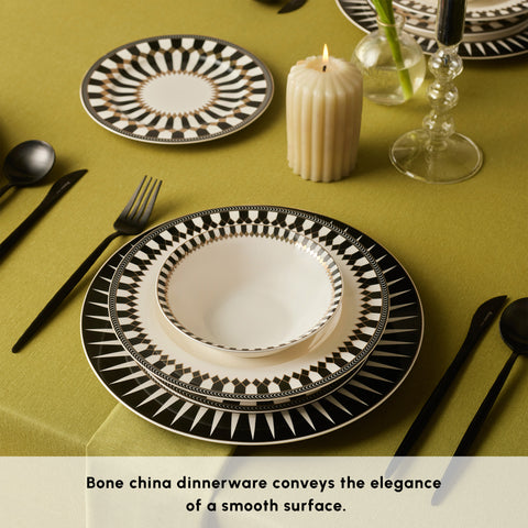 Karaca Elegance Bone China Helsinki 24-Piece Dinner Set for 6 People, Multi