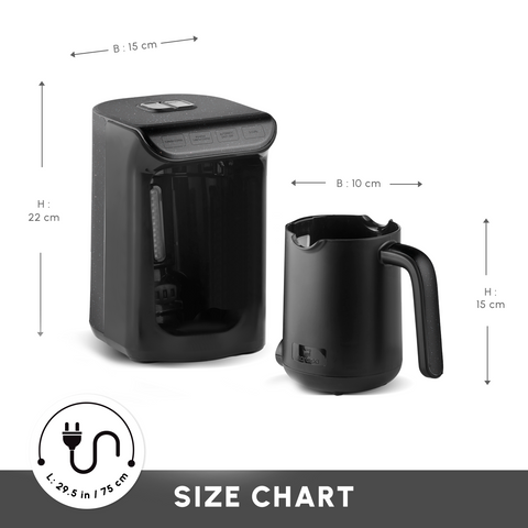 Karaca Hatır Köz Milky Turkish Coffee Maker, 535W, Shiny Black