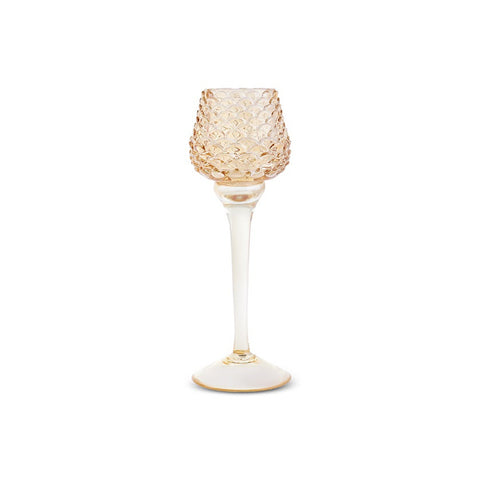Karaca Home Pinecone Footed Candle Holder, Amber, 8x8x21.5cm