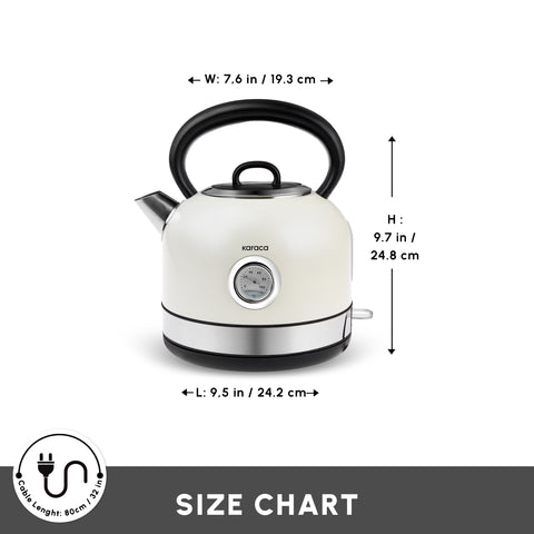 Karaca Retro 2202 Kettle, 2200W, 1,7L, Cream