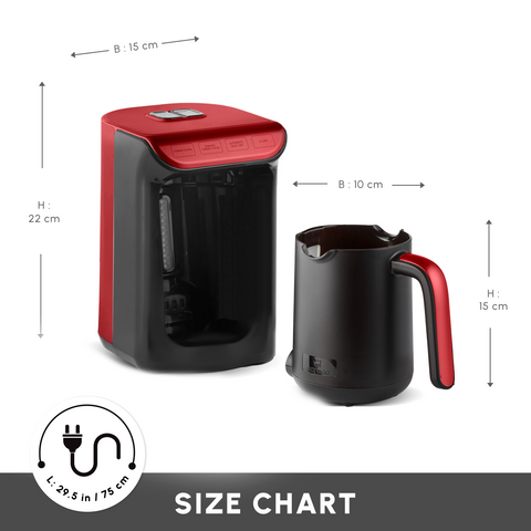 Karaca Hatır Köz Milky Turkish Coffee Maker, 535W, Imperial Red