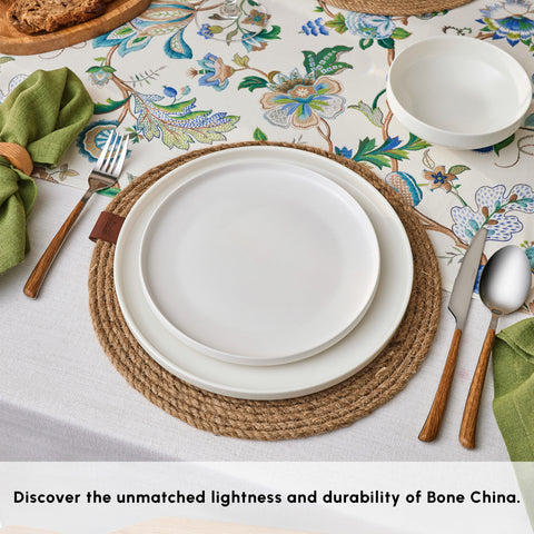 Karaca Stream Bone China Saturn 12-Piece Dinner Set for 4 People, White