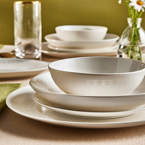 Emsan Forever Bone Arte 53-Piece Dinner Set for 12 People