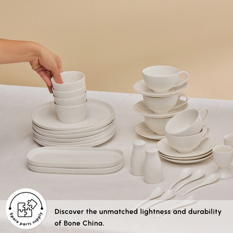 Karaca Stream Pure Favaro 38-Piece Serveware Set for 6 People, White